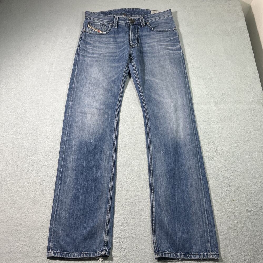 Y2k 2000s Diesel Larkee Jeans 28x32 Distressed Faded Button Fly Loose Straight